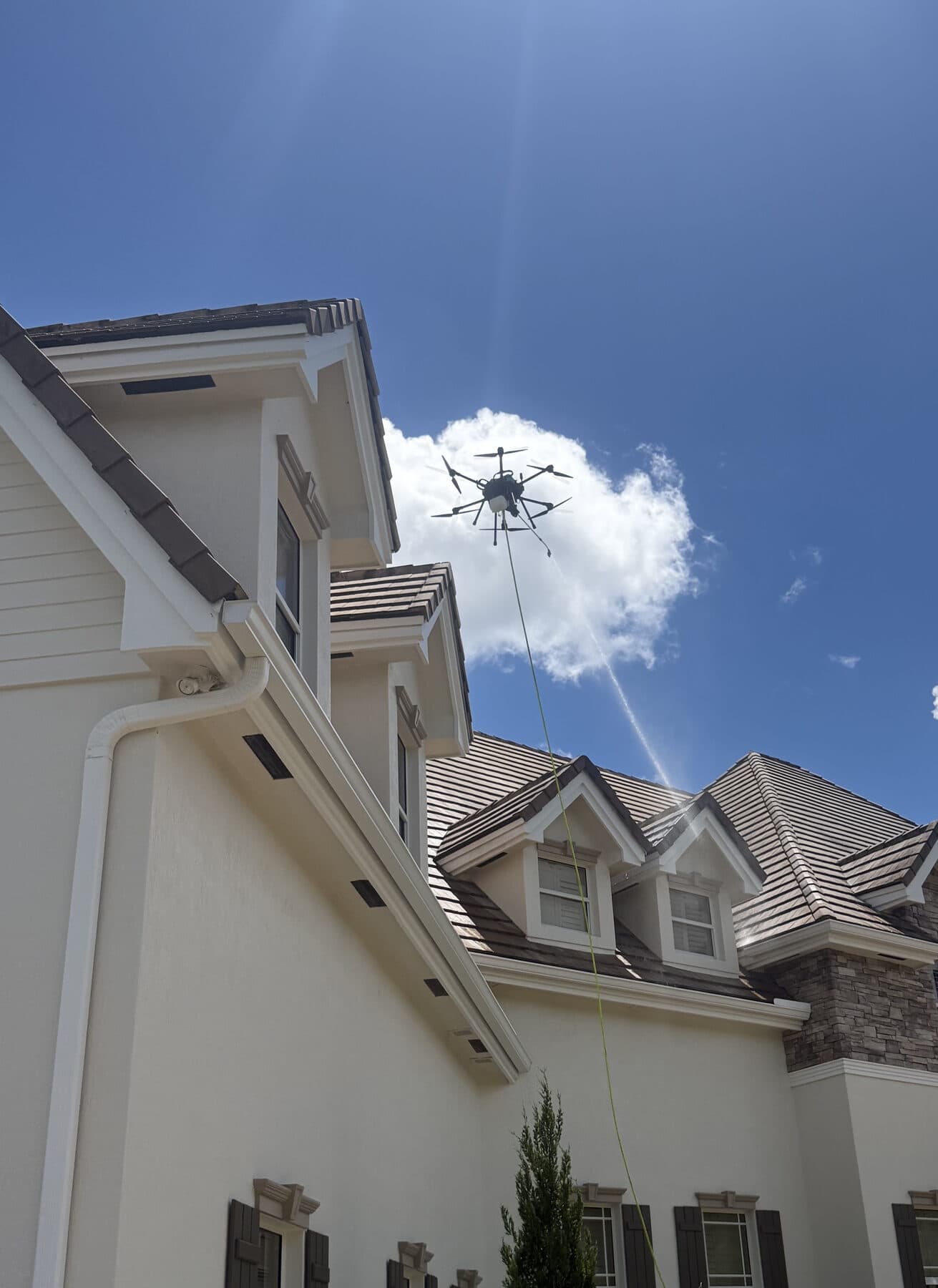Drone-assisted wash
