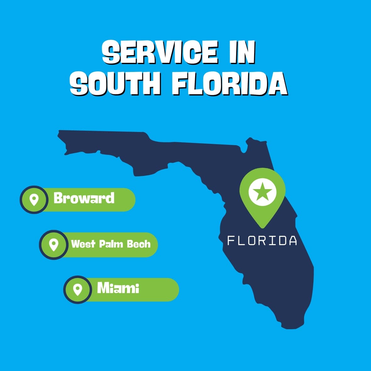 Cleaning Specialist South Florida coverage map: Broward, West Palm Beach, and Miami